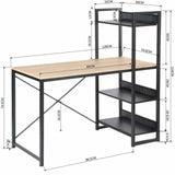 Scrivania Libreria Tavolo Porta PC Compuer Metallo Legno Casa Ufficio Quercia