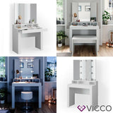 Vicco Toeletta da trucco Nora bianco Specchio Toilette Toeletta make-up con cass