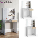 Vicco Toeletta Dekos Tavolo da trucco Specchiera Toilette bianco sonoma