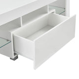 Tavolino TV moderno LED TV Board comò Lowboard Credenza Mensola RGB BIANCO