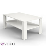 Vicco Tavolino da divano Tavolino da salotto bianco con ripiano Tavolino divano