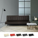 Divano letto 2 posti in similpelle reclinabile design moderno