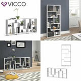 Vicco Scaffale divisorio Noa Scaffale 8 scomparti Mensola alta Bianco