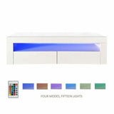 Mobile TV Porta Televisore con Luci LED Telecomando Design Moderno 2 Ante Bianco