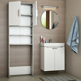 Vicco Armadio per lavatrice Armadio bagno cemento 190x64cm Scaffale per il bagno