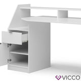 Vicco Scrivania Tavolo portacomputer Tavolo da ufficio Home Joel Bianco Tavolo