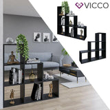Vicco Mobiletto scala divisorio 6 scomparti conservazione 105 cm Nero