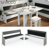 Vicco panca contenitore 167cm panca da cucina bianca per tavolo da pranzo