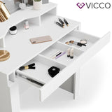 Vicco Toeletta da trucco Nora bianco Specchio Toilette Toeletta make-up con cass