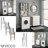Vicco Scaffale per lavatrice Luis Armadietto per bagno 190x64cm Lavatrice