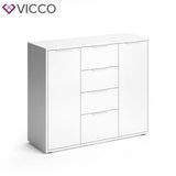 VICCO Credenza LEON Comodino Armadio Bianco Armadio per tv TV Credenza Madie