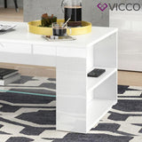 VICCO Tavolino da salotto STELIOS in bianco lucido - Soggiorno Tavolino da caffè