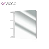 Vicco Armadietto con specchio Fynn Specchio per il bagno bianco con ripiani