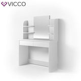 Vicco toeletta da trucco Charlotte Toilette Cassettone Specchio 142x108 cm Bianco