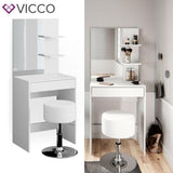 Vicco Toeletta da trucco Tavolino da make-up Comò per trucco Isabelle + Sgabello