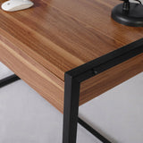 Scrivania Ufficio con 2 Cassetti Tavolo da Lavoro Porta PC in Legno