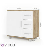 VICCO Mobile da bagno ILIAS Bagno Specchio Scaffale Credenza di base Armadio