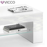 VICCO Tavolino da salotto STELIOS in bianco lucido - Soggiorno Tavolino da caffè