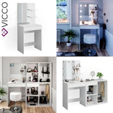 Vicco Toeletta da trucco Tavolino da make-up Comò per trucco Isabelle + Sgabello