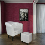 Poltrona Poggiapiedi Chesterfield Sedia Pouf Salotto Soggiorno Letto