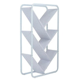 Libreria Scaffale Moderna 5 Ripiani Obliqui Legno e Metallo 144x80x33cm Bianco