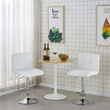 Set 2 Sgabelli Cucina Seduta Pelle Imbottita Sgabello Girevole Casa Bar Bianco