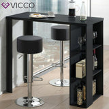 VICCO Tavolino bar NOEL Bancone da bar Bianco Nero Vani 120 x 105,6 x 60 cm