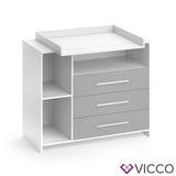 VICCO Cassettone con fasciatoio Scaffale con fasciatoio Mobile per bebè