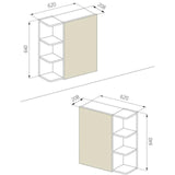Vicco Armadietto con specchio Fynn Specchio per il bagno bianco con ripiani