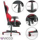VICCO Sedia da gioco ALPHA Racing Sedia Poltrona Sedia per ufficio Poltrona capo