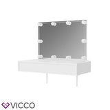 Vicco Toletta da trucco Alessia Toilette Cassettone Specchio LED Bianco