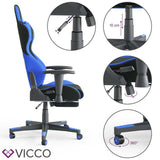 VICCO Sedia da gioco ALPHA Racing Sedia Poltrona Sedia per ufficio Poltrona capo
