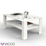 Vicco Tavolino da divano Tavolino da salotto bianco con ripiano Tavolino divano