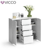 VICCO Credenza LEON Comodino Armadio Bianco Armadio per tv TV Credenza Madie