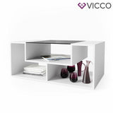 Vicco Tavolino da salotto Gabriel Tavolino scaffale 100 cm Bianco