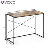 VICCO Loft Scrivania Tavolo per ufficio Tavolo da lavoro PC Tavolo Legno