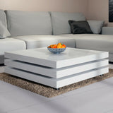 Tavolino da Salotto Tavolino da Caffè Moderno Girevole design 3 piani bianco nero o grigio