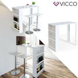 Vicco tavolo da bar Penisola Bancone Tavolino caffè 3 livelli Bianco