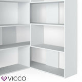 Vicco Libreria angolare Laine Scaffale da pavimento bianco Divisorio Scaffale