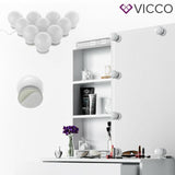 Vicco Toletta da trucco Melle Tavolo cosmetici Toletta Toilette LED Bianco