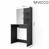 Vicco Toeletta Dekos Tavolo da trucco Specchiera Toilette LED Nero