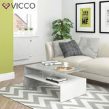 Vicco Tavolino da divano Tavolino da salotto cemento bianco Tavolino