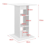 Tavolino da bar Scaffale tavolo mensola 110x70x70cm Bianco
