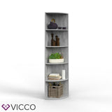 Vicco Scaffale angolare Ecki Libreria cemento 5 scomparti Scaffalatura bagno