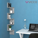 Vicco Scaffale ad angolo Snake Scaffale a parete Libreria Cemento