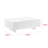 TAVOLINO TAVOLO TAVOLINO TAVOLO SALOTTO DIVANO TAVOLO ARREDO 85x55x31cm Bianco