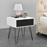 TAVOLINO BIANCO/Grigio Comodino Notte armadio comò tavolo telefono