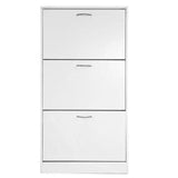 Scarpiera 3 Ante Ripiani Legno Doppia Profondità Bianco