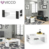 VICCO Tavolino da salotto STELIOS in bianco lucido - Soggiorno Tavolino da caffè