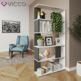 Vicco Scaffale divisorio ufficio 5 scomparti 80 x 162 cm Bianco Antracite